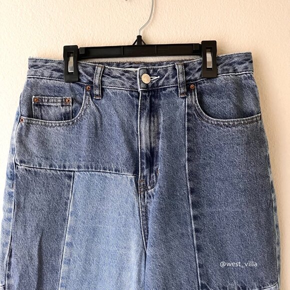 PacSun Eco Patchwork Boyfriend High Rise Baggy Jeans Womens 29 Medium Wash - Picture 6 of 10